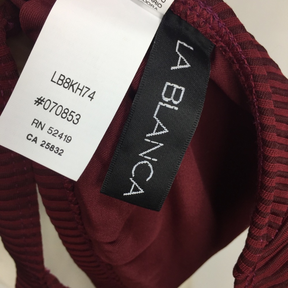 La Blanca Swimwear Cross Back Top Crimson 8 - Picture 4 of 15